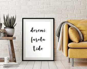 Do Re Mi Printable,Funny Wall Art Print,Music Quote Art,Black and White,Home Decor,Music Teacher Gift,Cool & Simple Decor,Digital Download