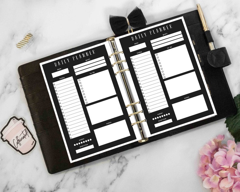 BLACK Printable Planner Inserts Black Theme Planner Inserts Multiple