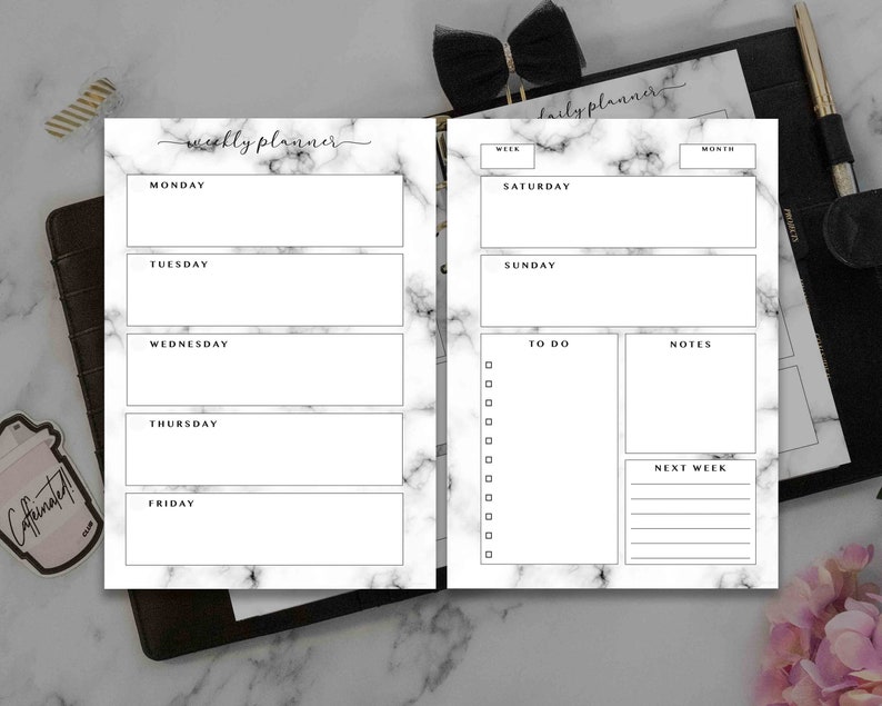 MARBLE Printable Planner Inserts Marble Theme Planner Inserts Multiple ...