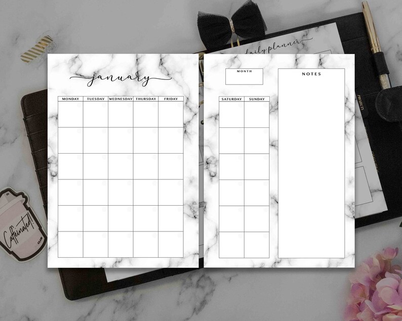 MARBLE Printable Planner Inserts Marble Theme Planner - Etsy UK