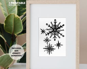 Winter Snowflake Charity Printable