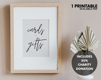 Gifts Wedding Printable + Charity Donation