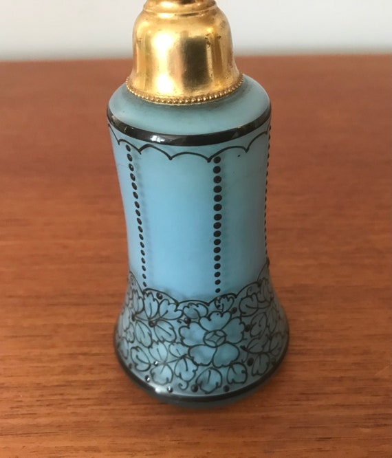 Art Deco Mignon Perfume Atomizer, Blue Cased In C… - image 6