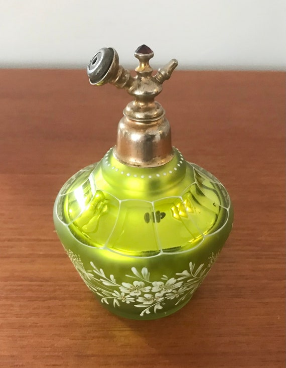 Early 1900’s Enameled Cased Mercury Glass Perfume… - image 5