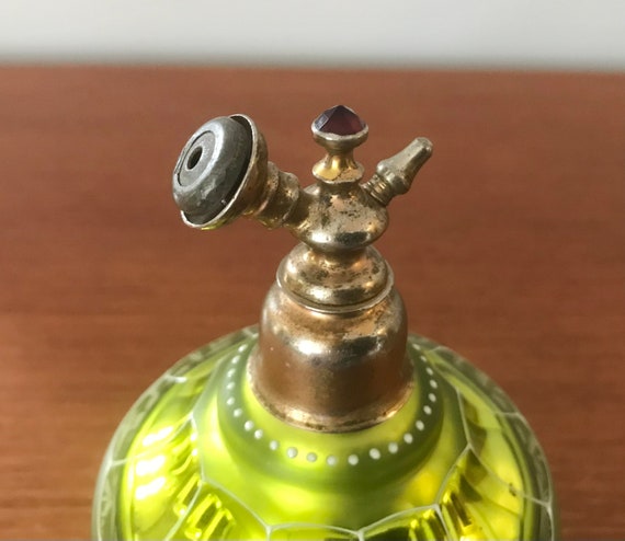 Early 1900’s Enameled Cased Mercury Glass Perfume… - image 8