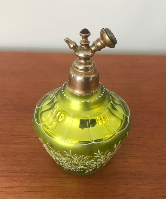 Early 1900’s Enameled Cased Mercury Glass Perfume… - image 1