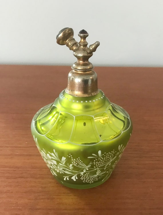 Early 1900’s Enameled Cased Mercury Glass Perfume… - image 2