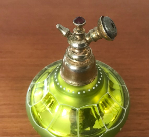 Early 1900’s Enameled Cased Mercury Glass Perfume… - image 7
