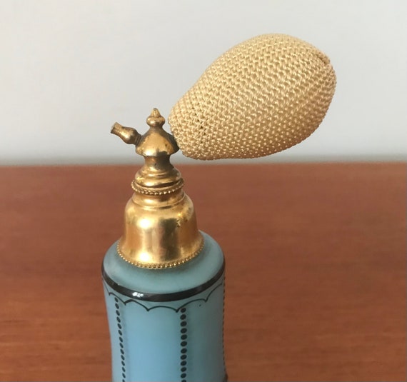 Art Deco Mignon Perfume Atomizer, Blue Cased In C… - image 7