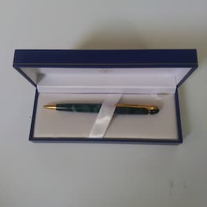 Waterman Phileas Twist Ballpoint Pen in Green Marble with Gold Filled Trim
