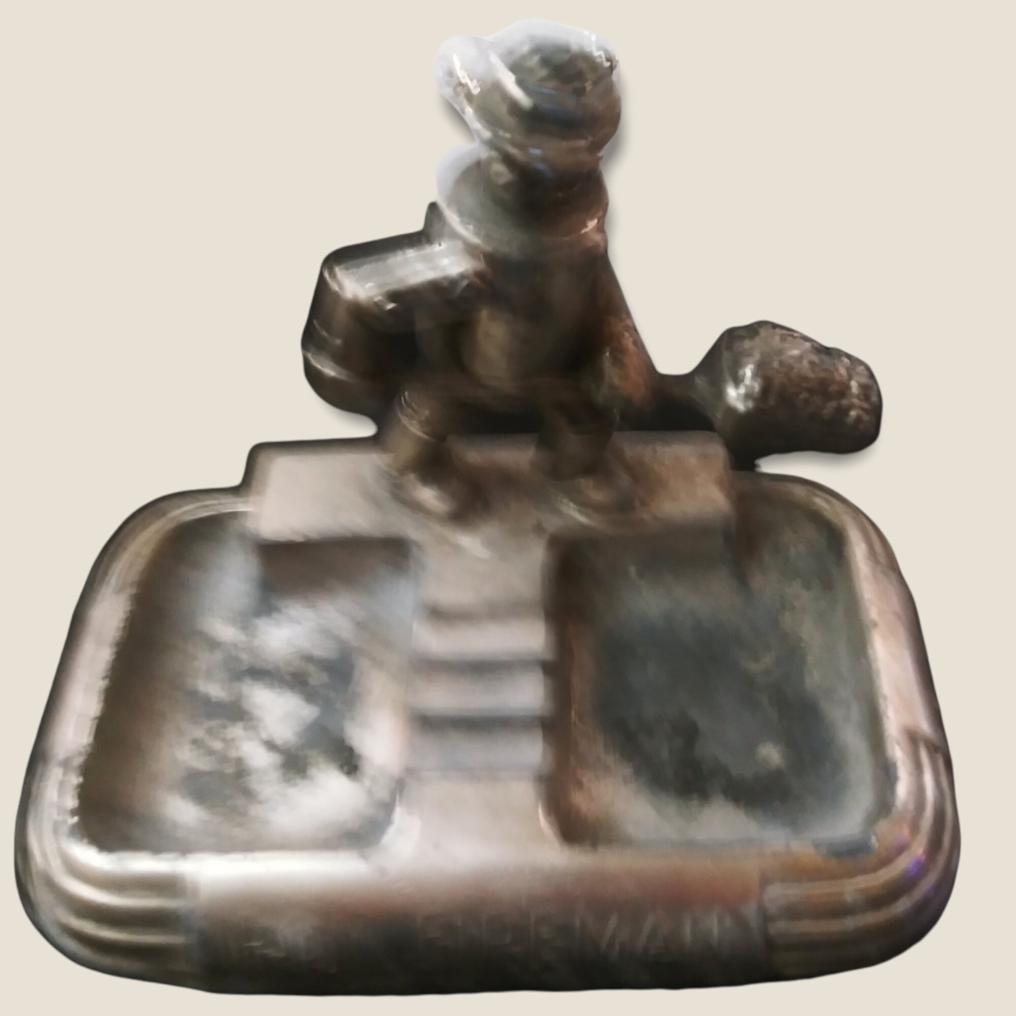 Vintage IRON FIREMAN ASHTRAY Circa 1930's A.C. Rehberger/ Chicago