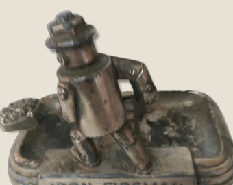 Vintage IRON FIREMAN ASHTRAY Circa 1930's A.C. Rehberger/ Chicago