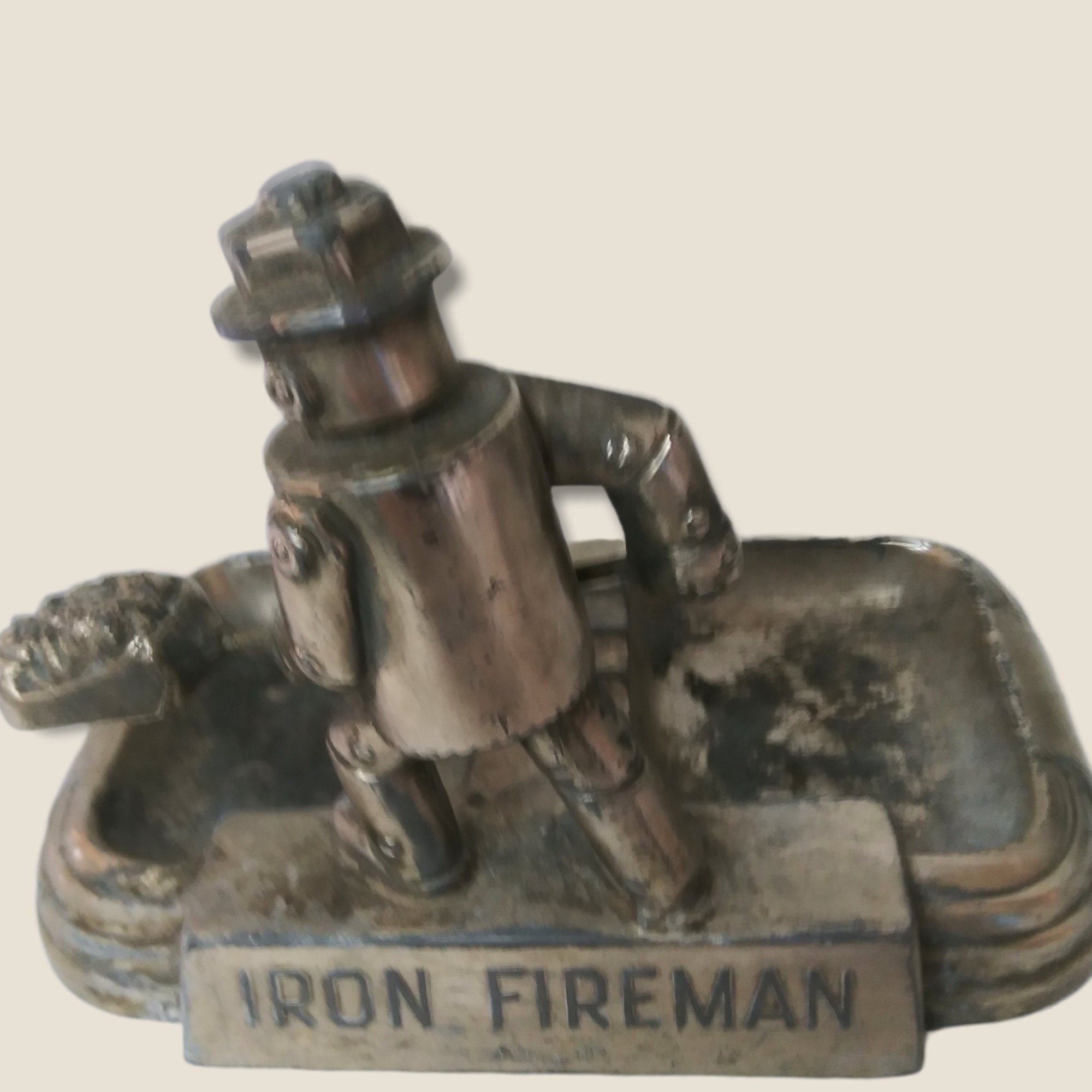 Vintage IRON FIREMAN ASHTRAY Circa 1930's A.C. Rehberger/ Chicago