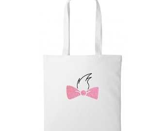 Disney Marie Inspired Tote Aristocats Glitter Bow Cotton Shopping Bag