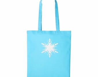 Disney Frozen Elsa Tote Glitter Snowflake Cotton Shopping Bag