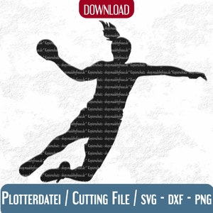 Plotterdatei * Silhouette Handballerin / Frauenhandball | svg dxf png | Handballspieler | vektor Handball | Download