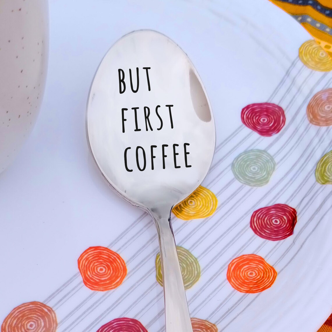 Funny Spoon Rest But First Coffee Pottery Spoon Coffee Etsy