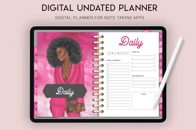 Digital Undated Planner Black Girl Planner African Planner Etsy