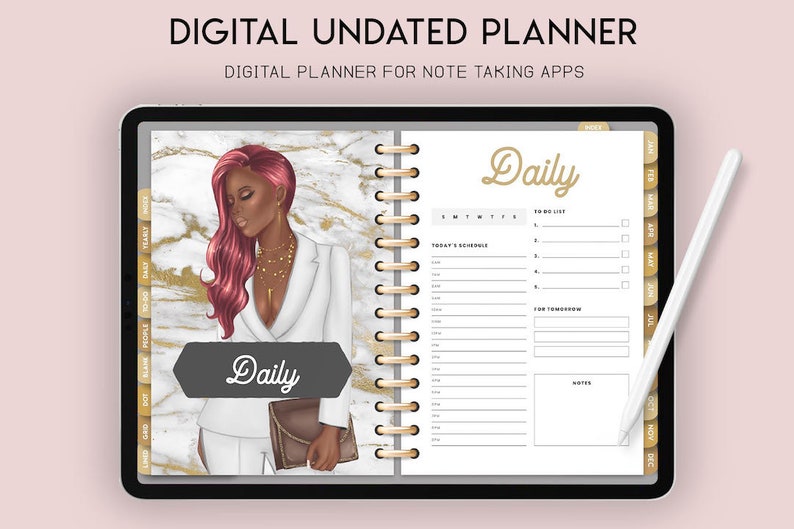 Digital Undated Planner Black Girl Planner African Planner Etsy
