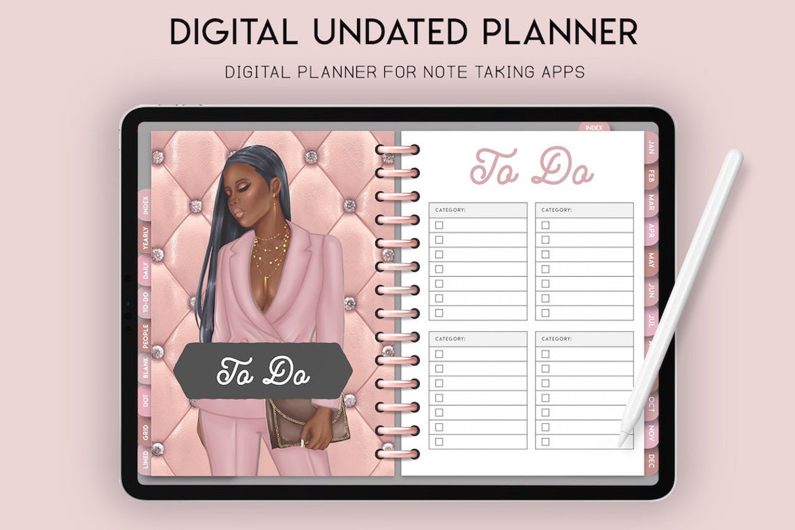 Digital Undated Planner Black Girl Planner African Planner Etsy