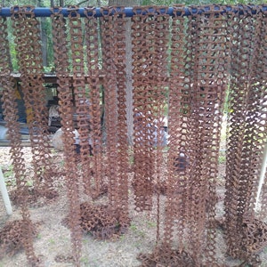 Vintage Primitive Industrial Farm Rusty Steampunk Chicken House Feeder Chain 20&#39;