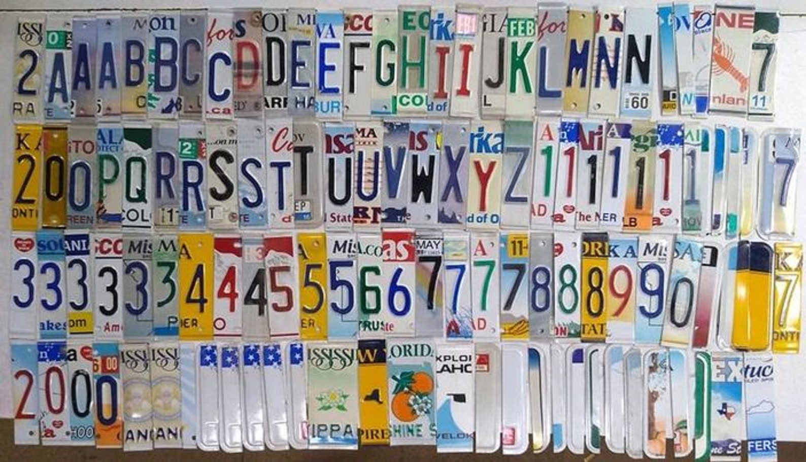 100 Count Lot Mixed Cut License Plate Letters for Crafts, Signs Etsy