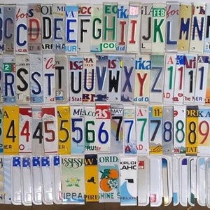 100 Count Lot Mixed Cut License Plate Letters for Crafts, Signs