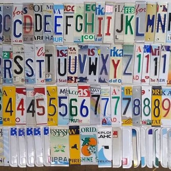 License Plate Letters Etsy