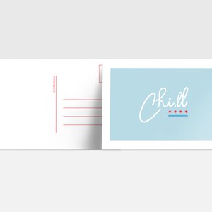 Cartão Postal Chill | Chicago | Cartão de Saudação | Decoração para Casa | Impressão 5x7