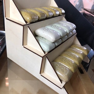 Display for crafts and Farmers Market. Perfect for displaying product jars, soaps, cosmetics, candles, essential oils etc...