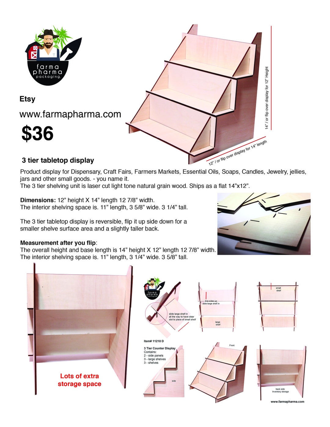 Simple Wood Display for Craft Fairs and Farmers Markets - Etsy