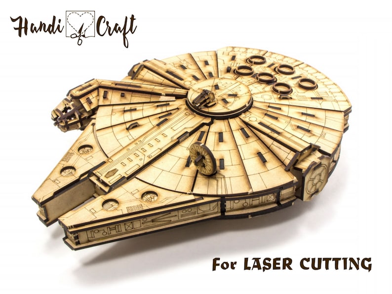 Millennium falcon star wars laser-cut model kit Cut files | Etsy