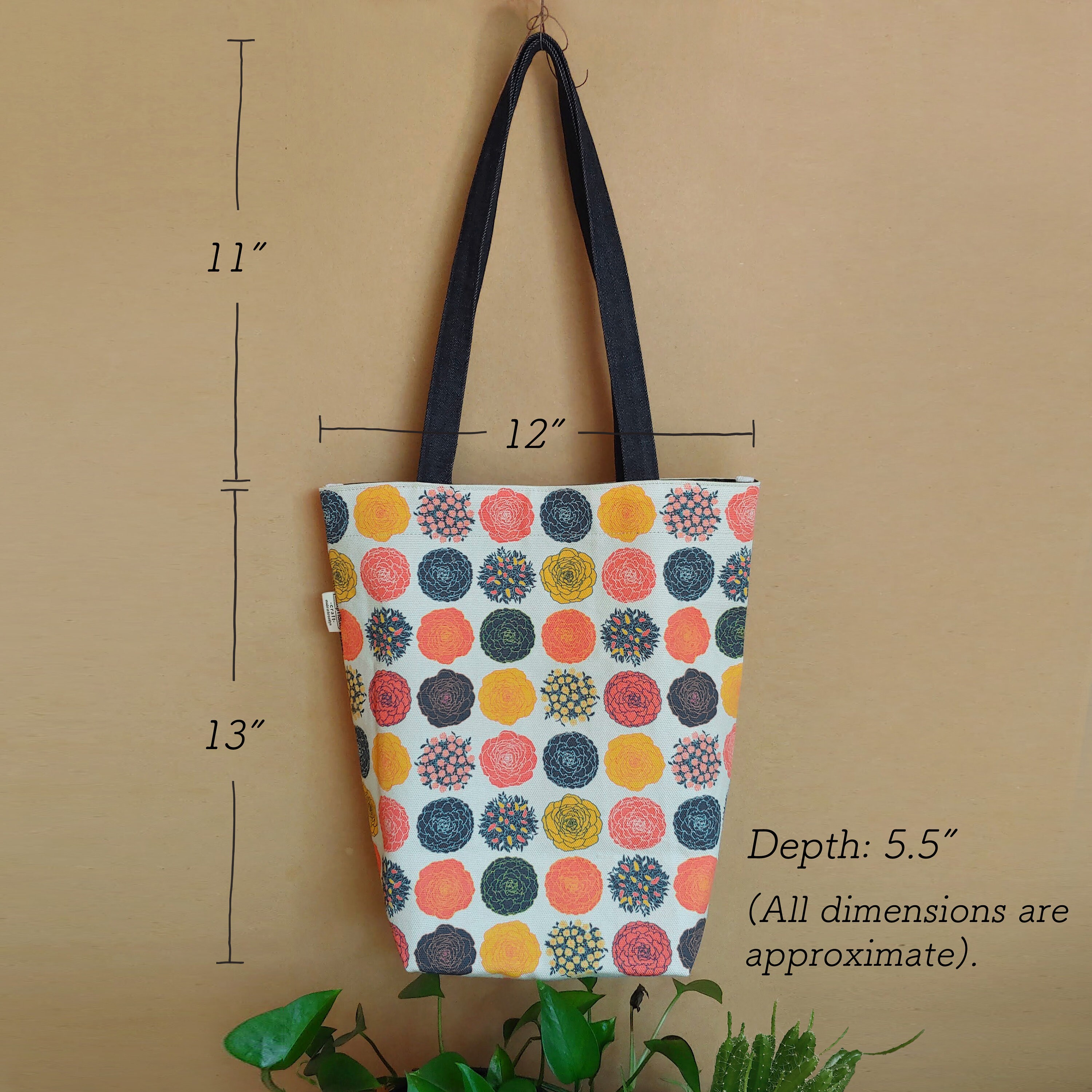 Sac Fourre-Tout Japonais YILCER - Toile Avec Fermeture - Multiple Poches