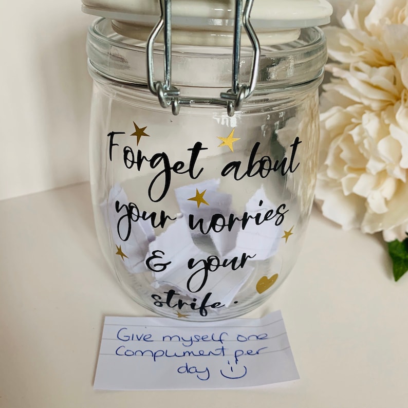 Personalised Worry Jar, Child's Positivity Jar, Well Being, Mindfulness Jar, Anxiety, Happy Jar, Affirmations, Worry Strife, Mental Health image 10