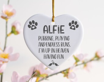 Personalised Pet Memorial Ceramic Heart Decoration, Pet Loss, Pet Sympathy, Dog Cat Memorial, Thinking of you, Pet Gift, In Memory, Keepsake