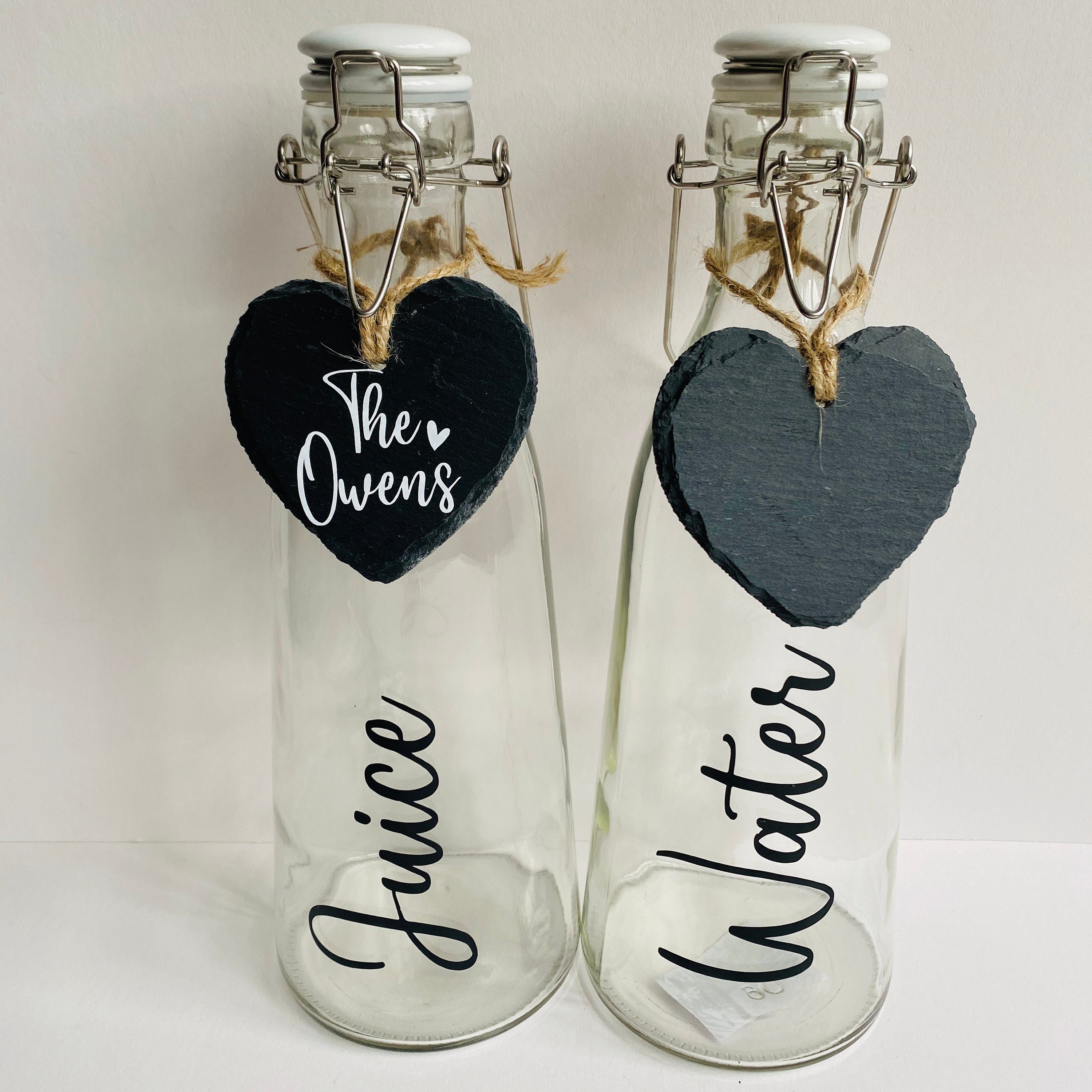 Tapa personalizada de 1 litro de agua de vidrio decantador de | Etsy