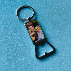 Personalised Photo Bottle Opener Keyring - Metal Keychain - Fathers Day - Gifts For Dad - Birthday - Valentines - Anniversary Gift - Husband