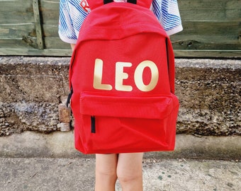 Personalised Childs Name School Rucksack, Kids School Bag, Bag With Name, Back to School, Nursery Toddler Bag, Boys Girls Junior Backpack