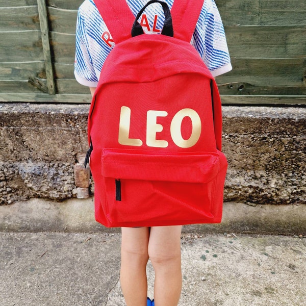 Personalised Childs Name School Rucksack, Kids School Bag, Bag With Name, Back to School, Nursery Toddler Bag, Boys Girls Junior Backpack