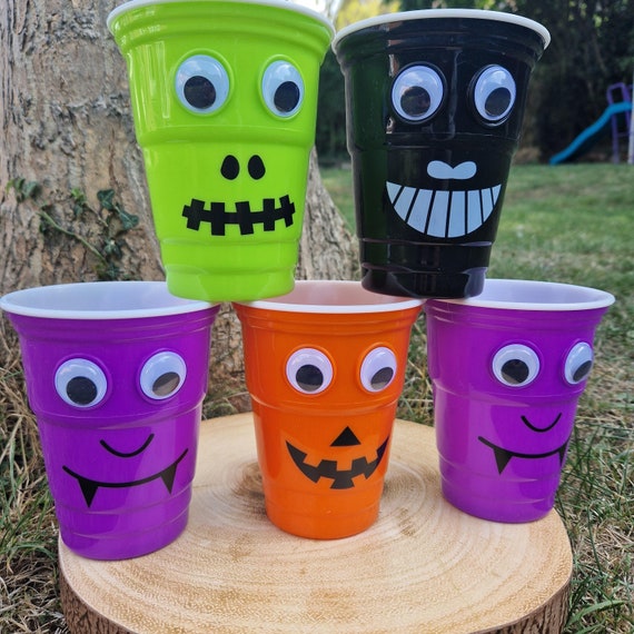 Purple Trick or Treat Halloween Party Cups - Styrofoam Halloween Cups