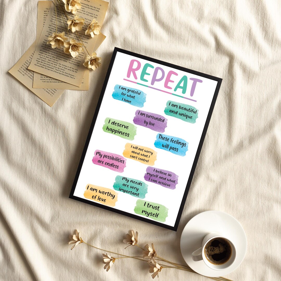Anxiety Affirmations Wall Art: Mental Health Reminder Print - Etsy UK