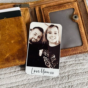 Personalised Metal Photo Wallet Purse Card - Anniversary Gifts For Husband Wife Boyfriend Girlfriend - Couples Gift - Valentines Gift - LOVE