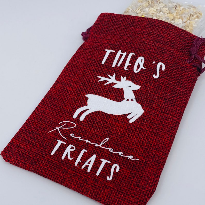 Personalised Reindeer Food Treat Pouch Rudolph Food Magic Reindeer