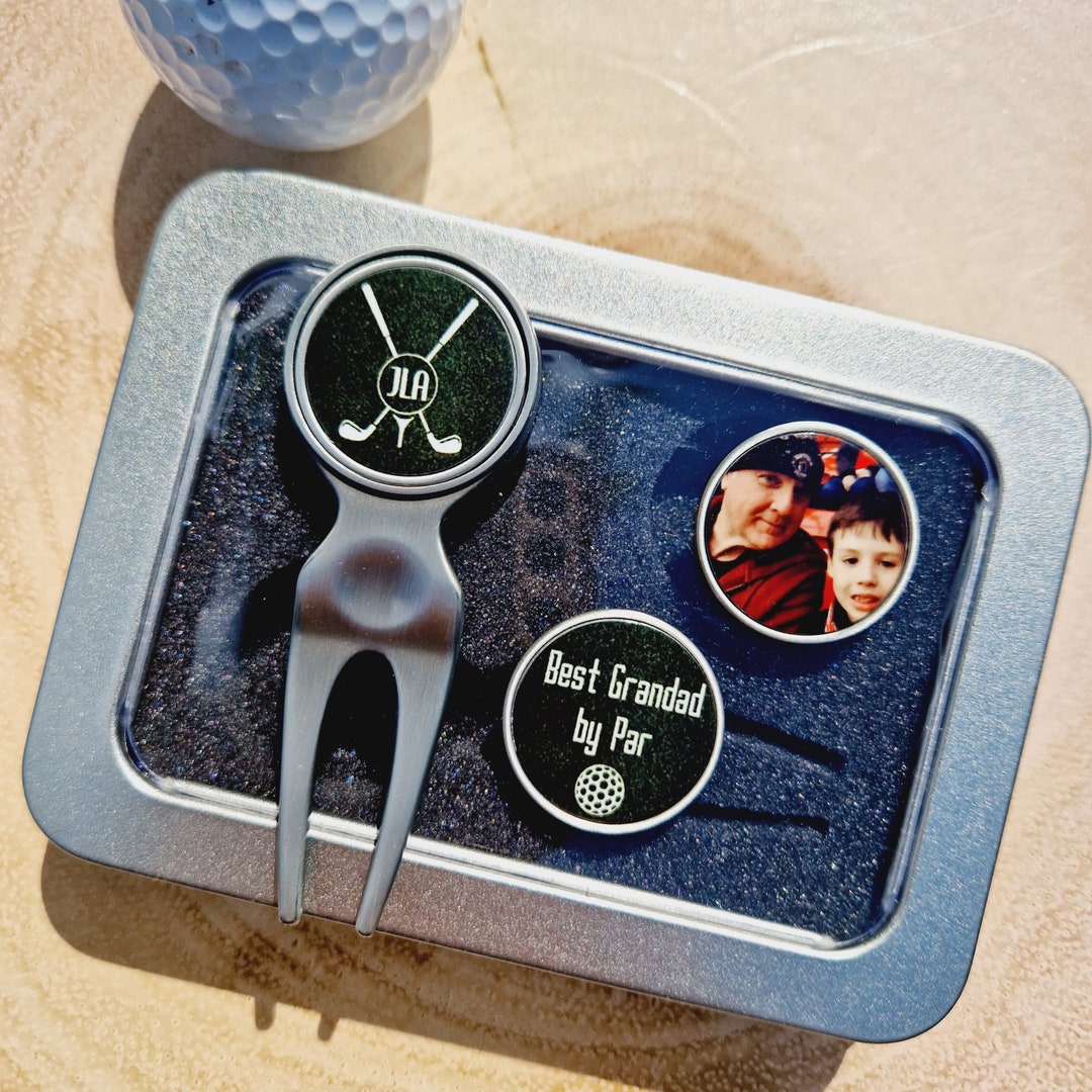 Personalised Golf Ball Markers Set, Golf Tokens, Golf Divot, Golfing