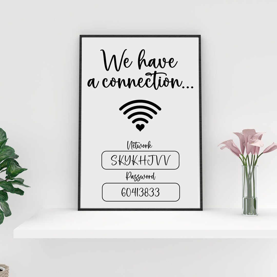 Personalised Wifi Password Sign A4 Wifi Print Our Wifi We Etsy UK