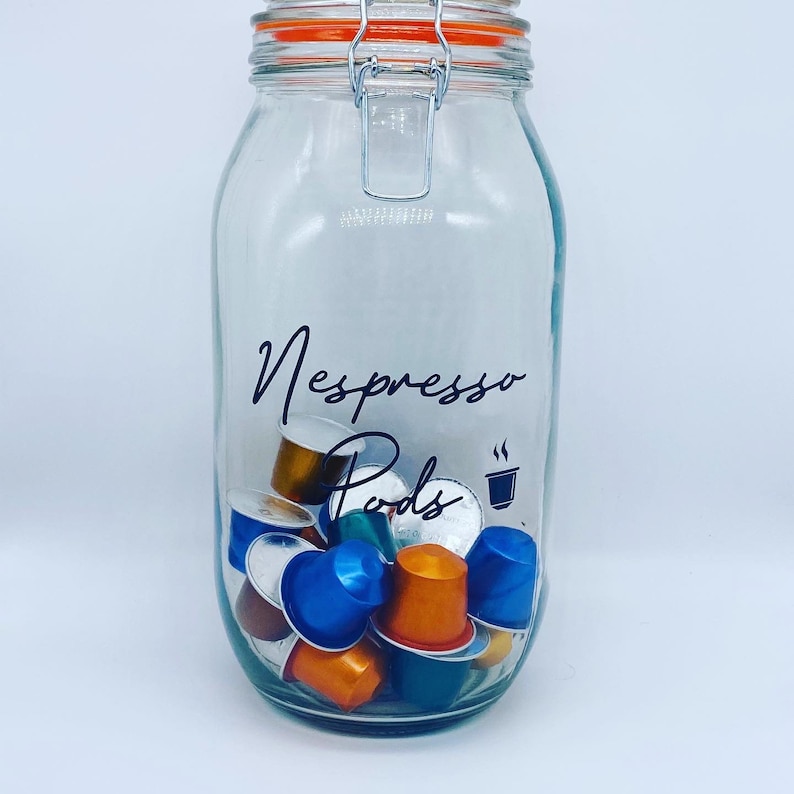 Personalised Coffee Pod Jar Nespresso Capsule Jar Coffee Etsy