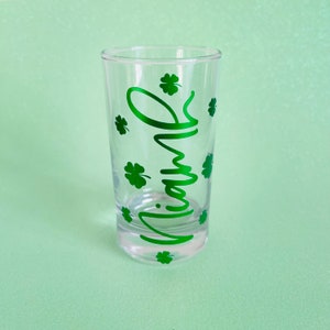 Personalised St Patricks Day Shot Glass - Paddys Day Glass - Shamrock Design - Irish Themed - St Patricks Gift- Drinking Gifts - Leprechaun