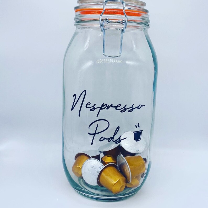Personalised Coffee Pod Jar Nespresso Capsule Jar Coffee Etsy