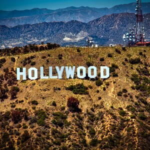 E-Cross Stitch Pattern Hollywood Sign California 24x16” Downloadable PDF