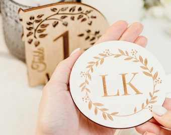 Wedding decor set, wedding decor, wood wedding table numbers, wedding name coaster, wedding favor for guest in bulk, rustic side tables